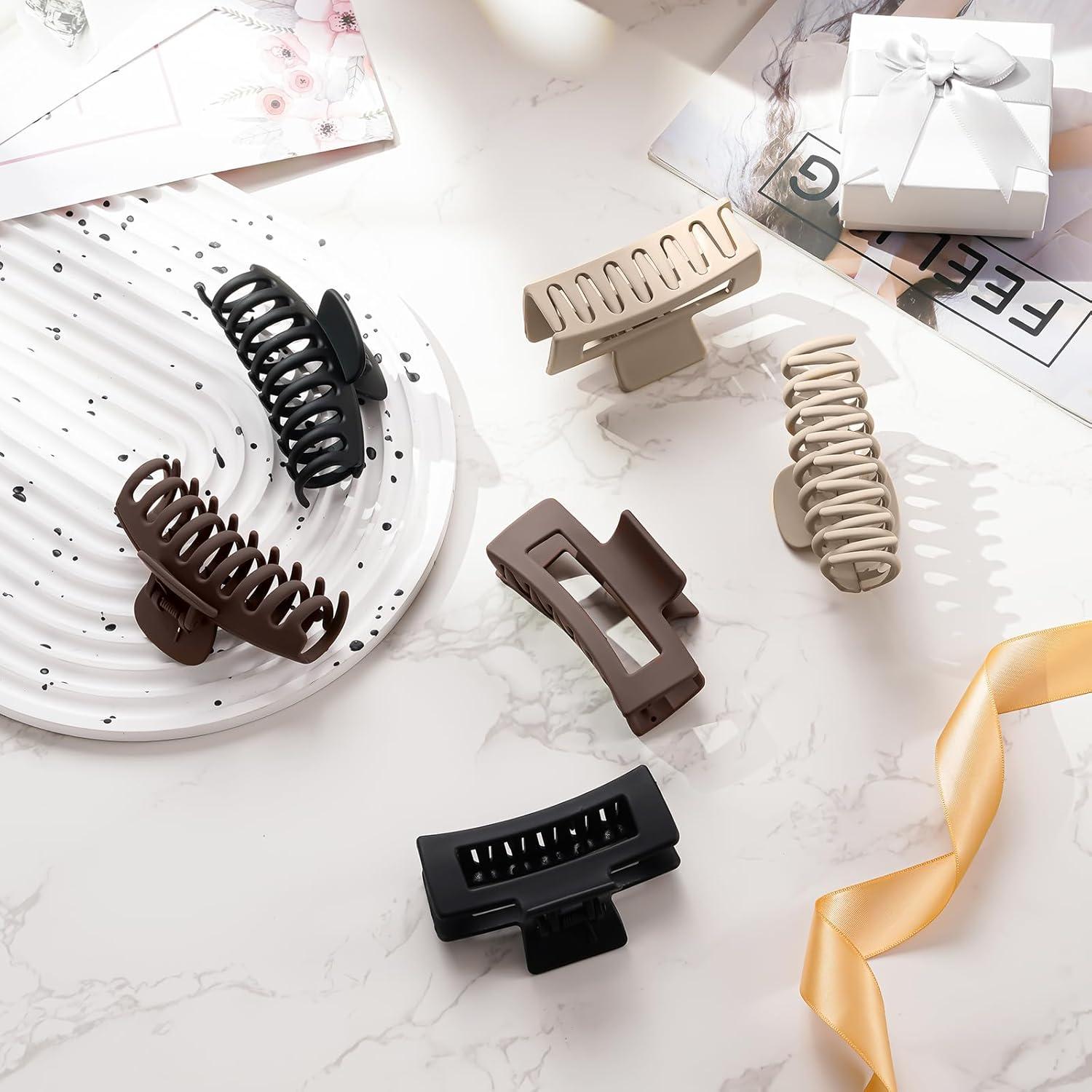 6-teiliges Set Große Haarklammer 8cm für dickes Haar - Damen