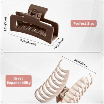 6er Set Haarklammer 8cm Rutschfestes Jaw Clips Haarstyling Zubehör