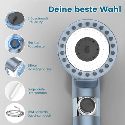 Hochdruck-Duschkopf Filter 1,5m Schlauch 4 Sprühmodilanglebig komfortabel