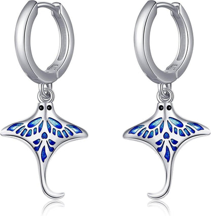 Stachelrochen Ohrringe Sterling Silber Mantarochen Ozean Geschenk