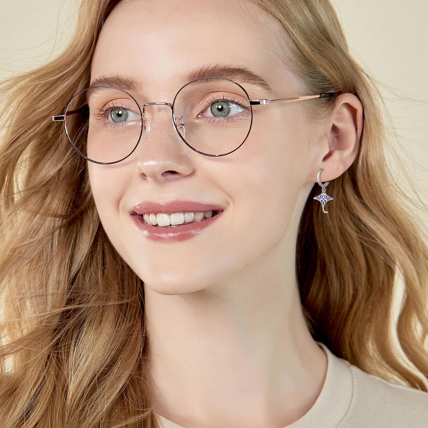Rochen Ohrringe Sterling Silber Mantarochen Ozean Meer