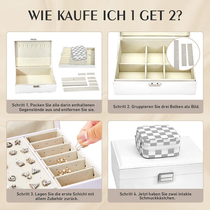 Flamesio Schmuckkästchen Organizer 2er Pack für Damen in