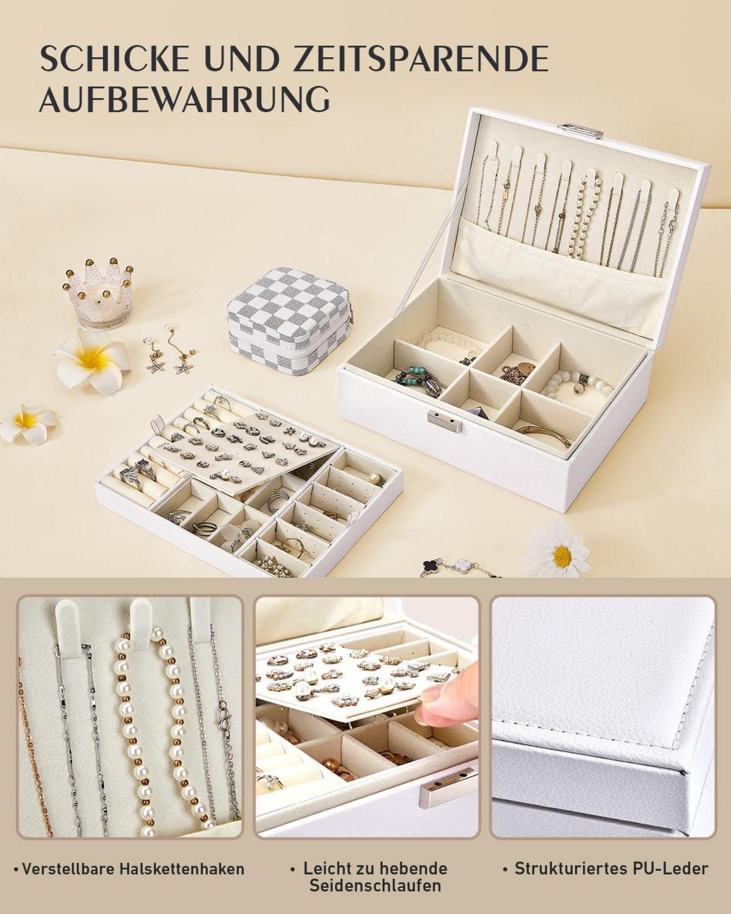 Schmuckkästchen Organizer Damen 2 Pack Schmuckaufbewahrung Reise