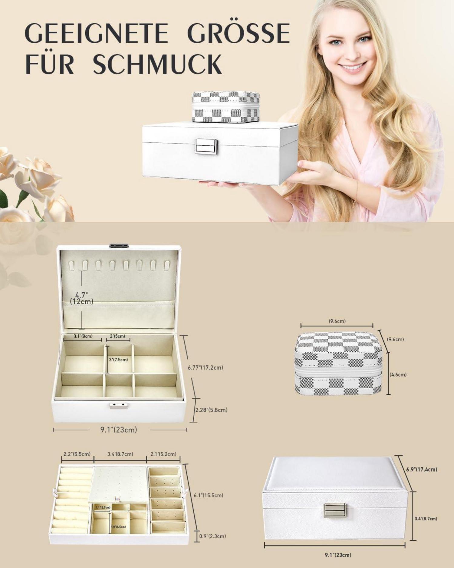 Schmuckkästchen Organizer für Damen 2er Set Schmuckaufbewahrung