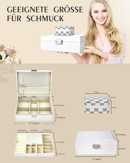 Schmuckkästchen Organizer für Damen 2er Set Schmuckaufbewahrung