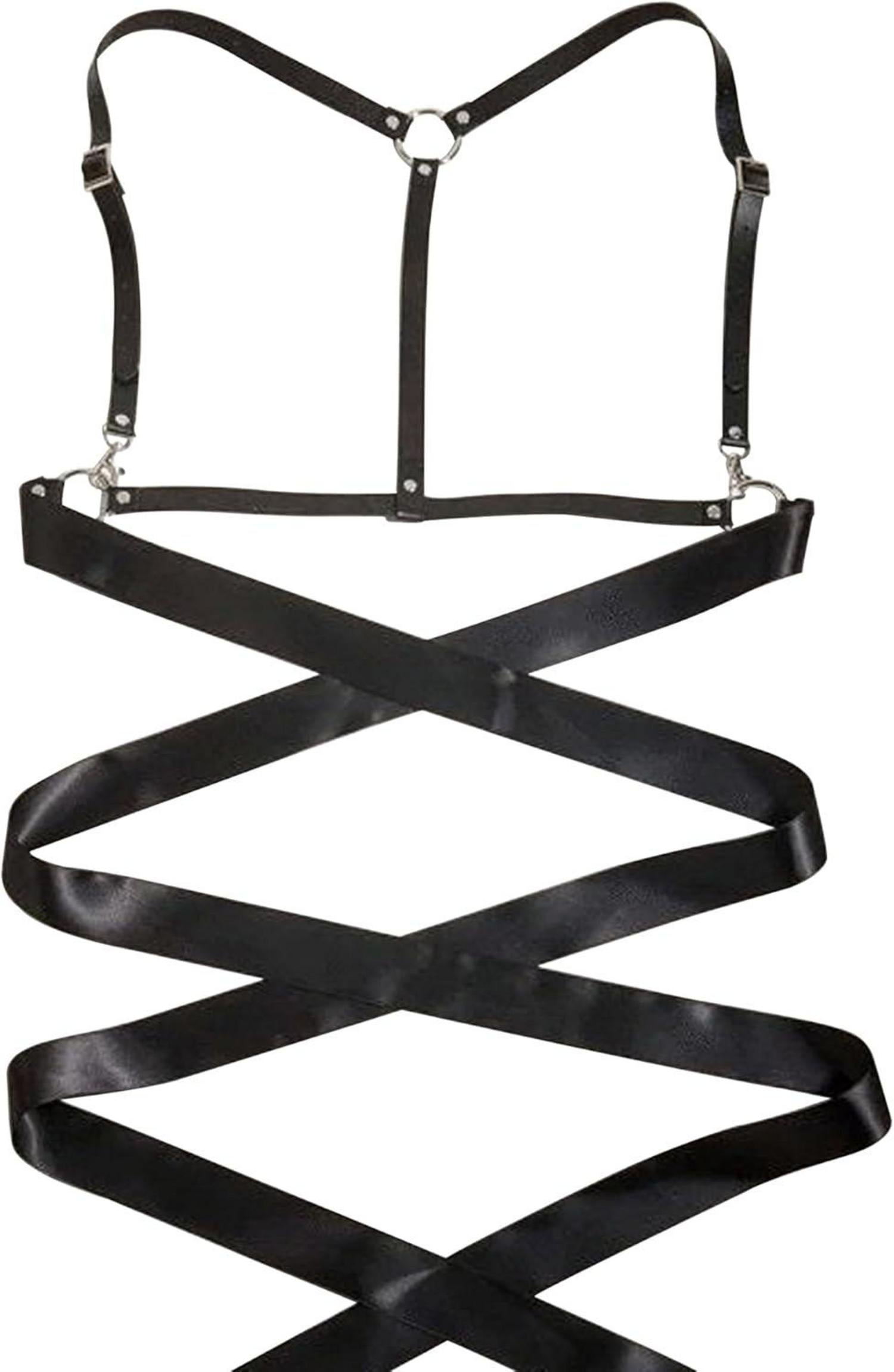 TUYMNI Trendiger Punk Taillengürtel PU Leder Harness Gothic Damen Cosplay Halloween