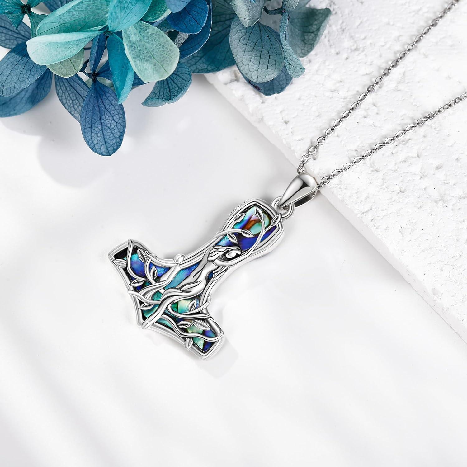 Wikinger Thors Hammer Halskette Sterling Silber Mutter Tochter Anhänger Schmuck