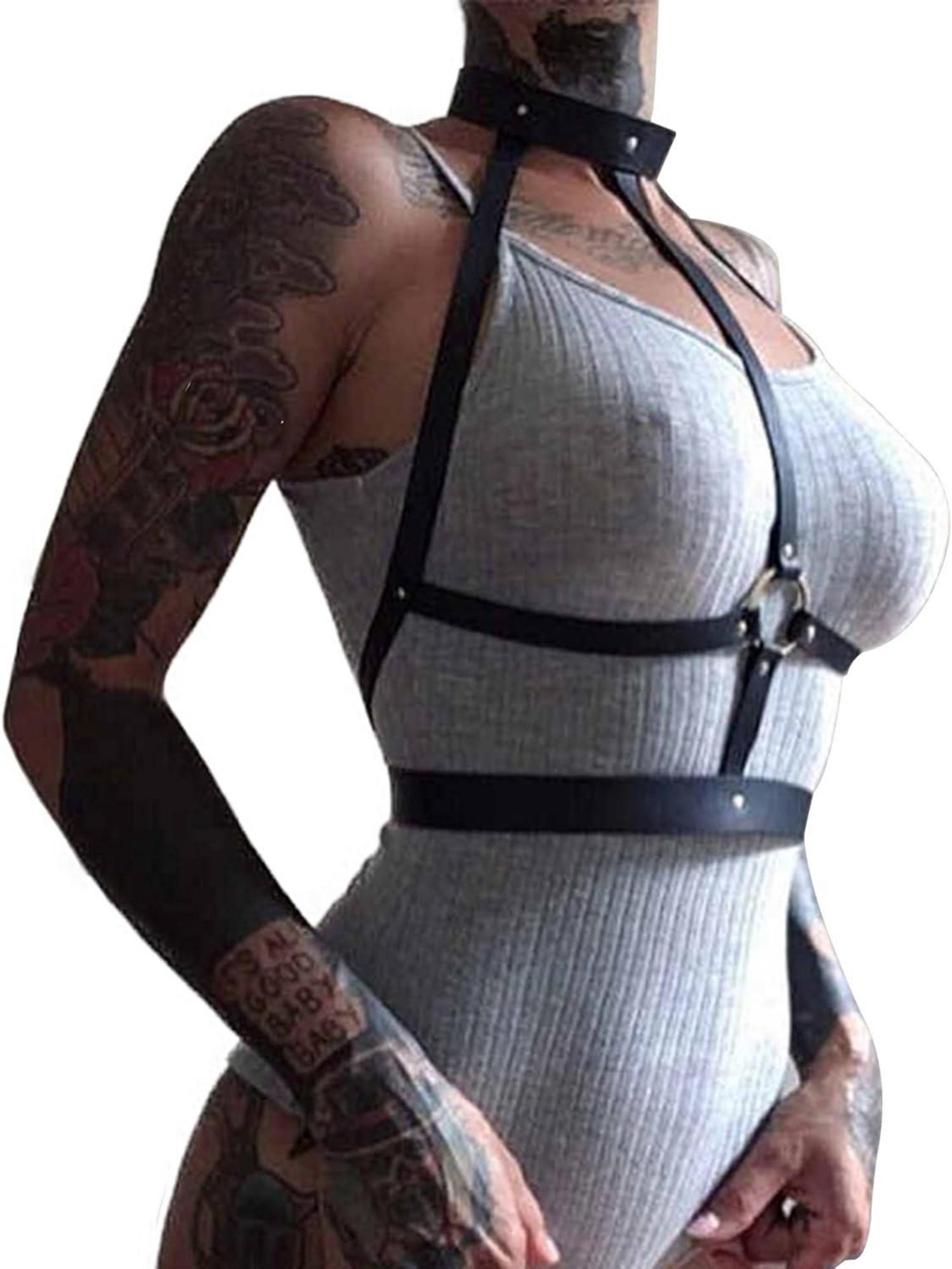 Punk Body Harness Damen Leder Brust Harness Sexy SM Fesseln Erotik Dessous Gothic Korsett
