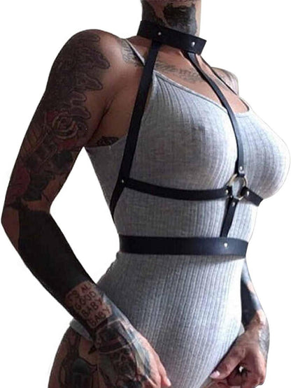 Punk Body Harness Damen Leder Brust Harness Sexy SM Fesseln Erotik Dessous Gothic Korsett