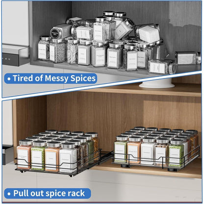 Ausziehbares Gewürzregal für Schrank, Organizer
