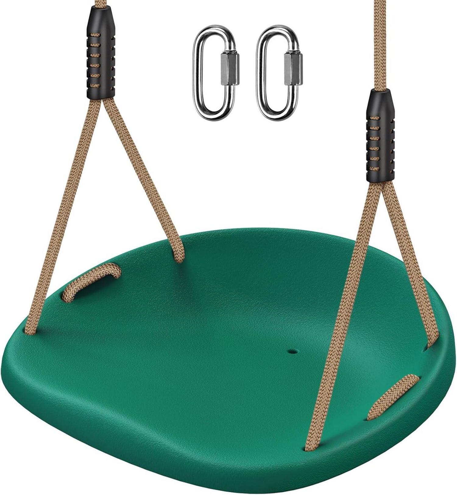Heavy Duty Swing Seat with Adjustable Rope and Carabiners, Cushion