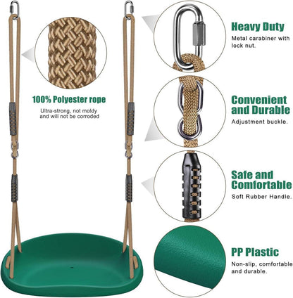 Heavy Duty Swing Seat Adjustable Rope Carabiners Cushion Design