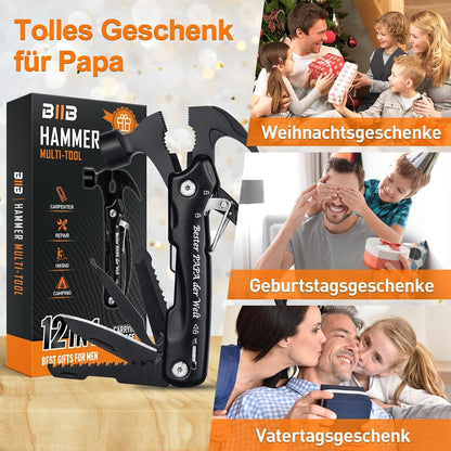 BIIB 12-in-1 Multifunktionswerkzeug Geschenk Männer Vatertag Camping