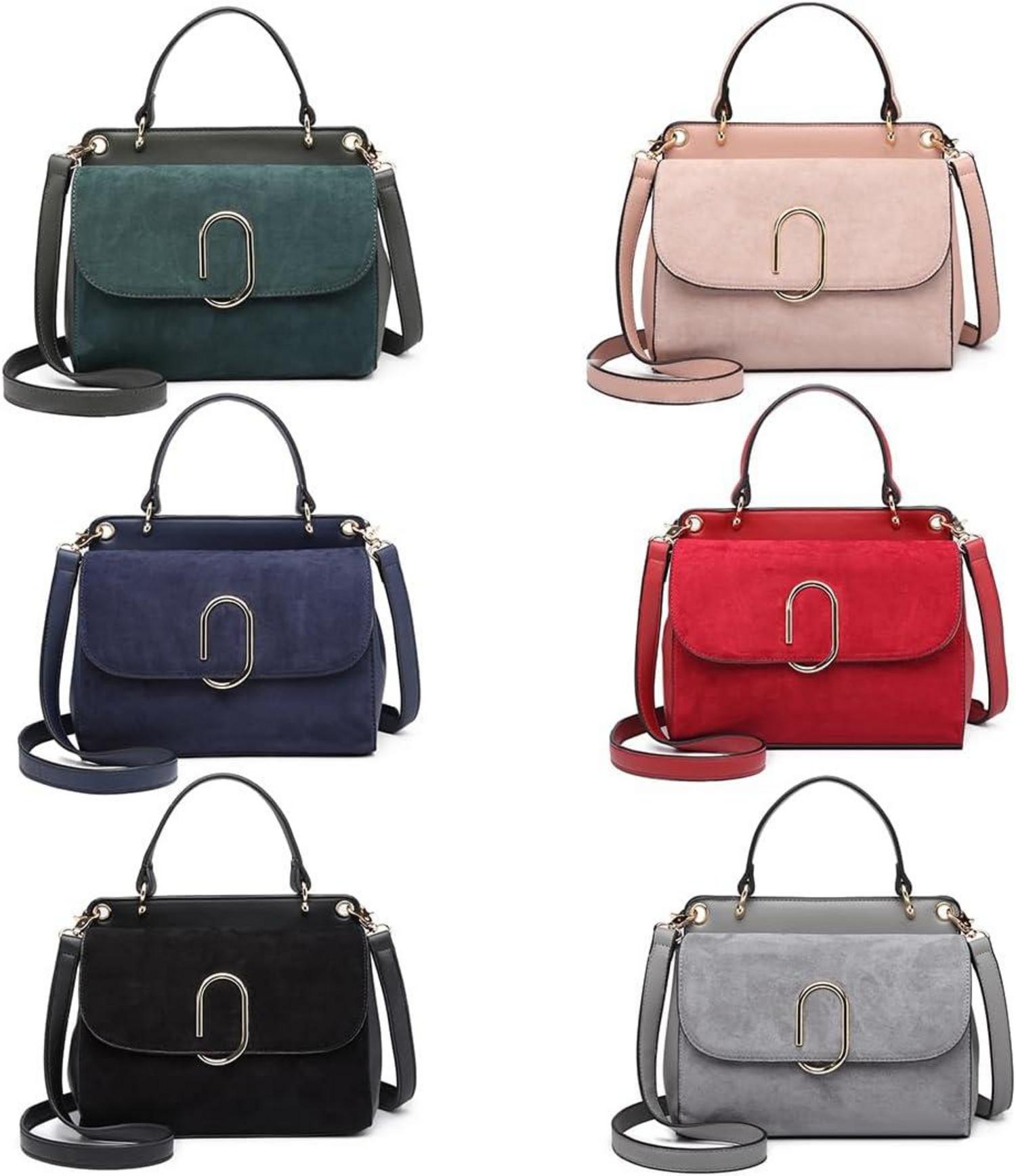 Damen Umhängetasche Wildleder Vintage Handtasche Kreuzkörper Tasche