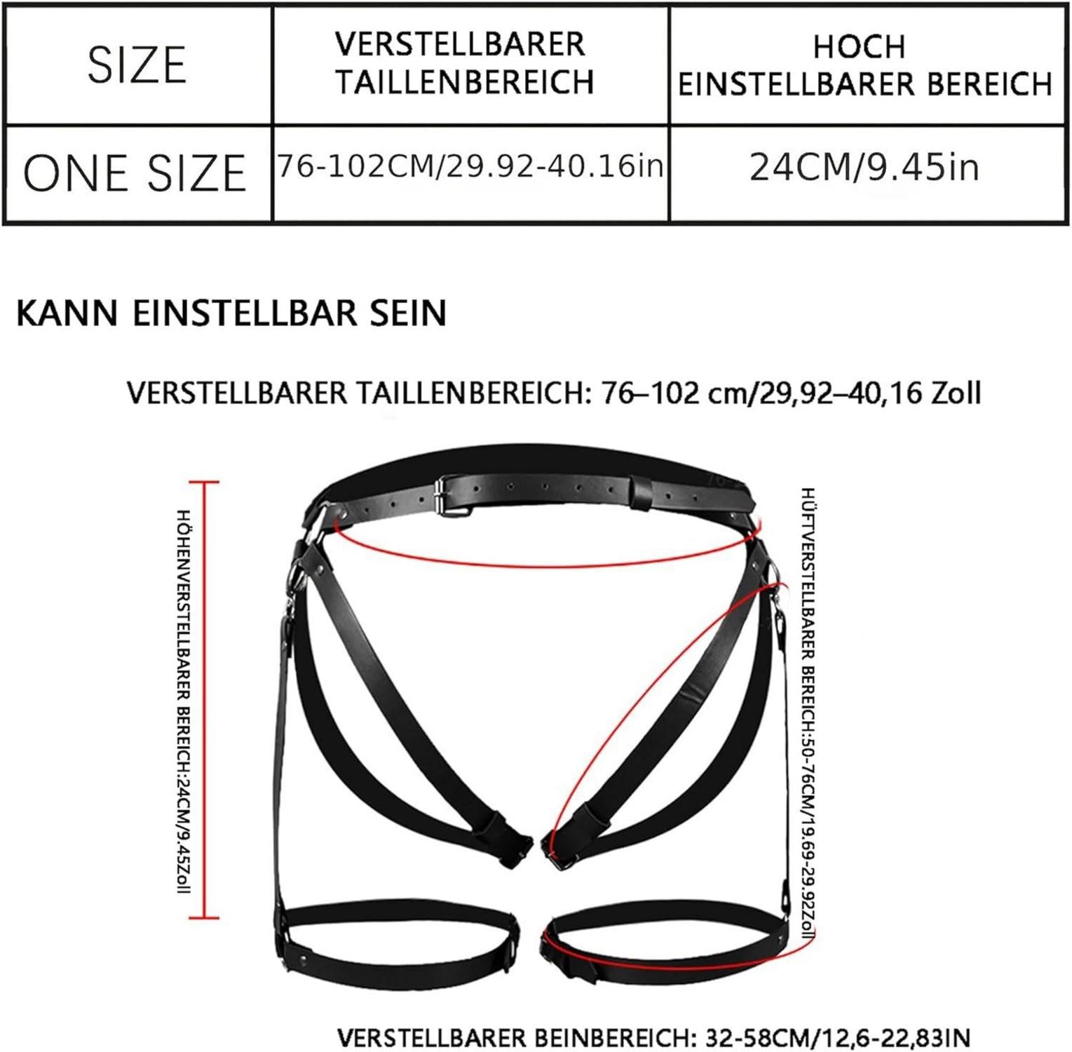 PU-Leder Harness Set SM Bondage Fetisch Frauen Dessous BDSM