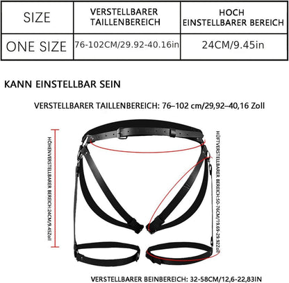 PU-Leder Harness Set SM Bondage Fetisch Frauen Dessous BDSM