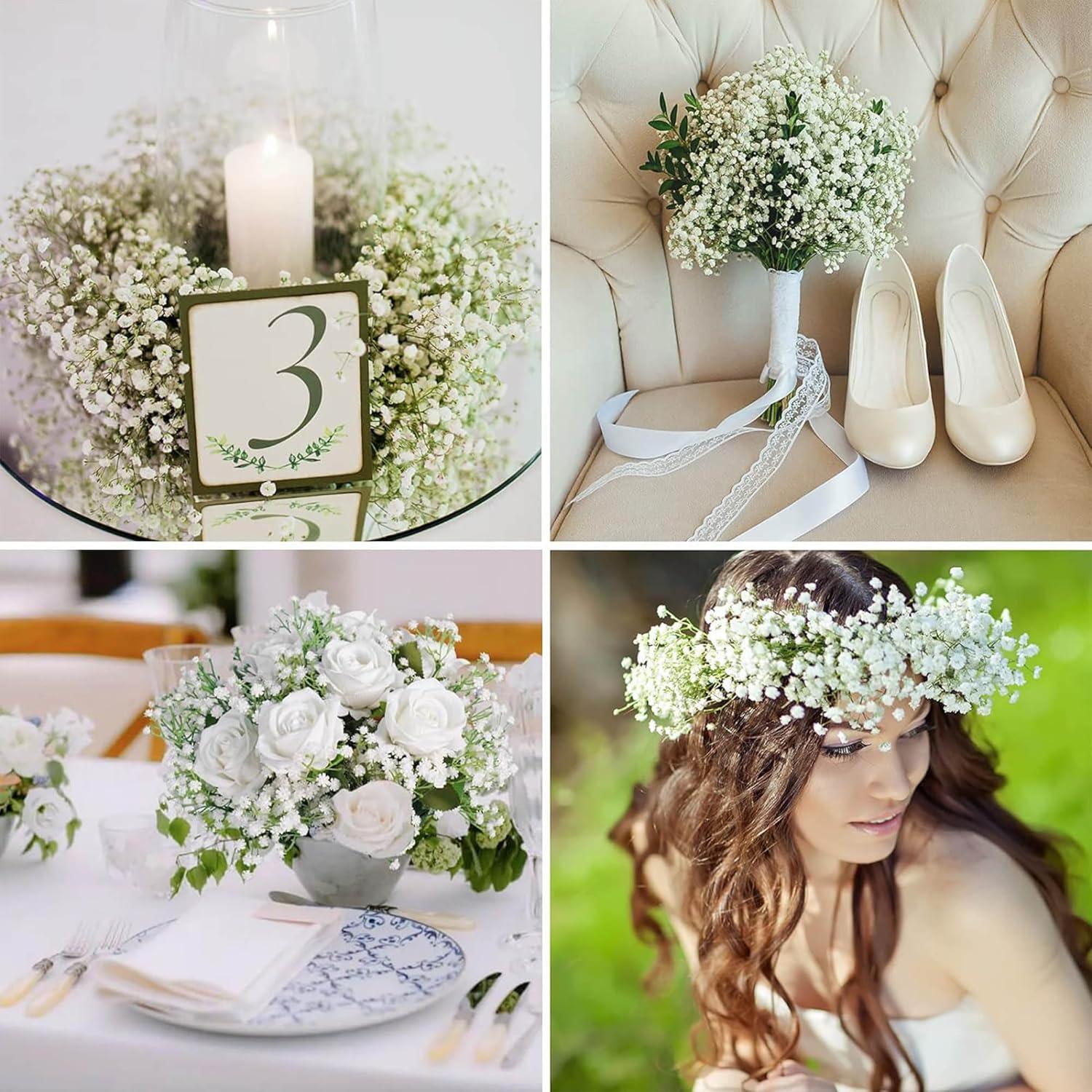 Künstliches Schleierkraut 36 Stück weiß für Hochzeit, Party, Dekoration