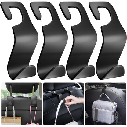 Auto Kopfstützenhalterung Haken 4 Stück Schwarz