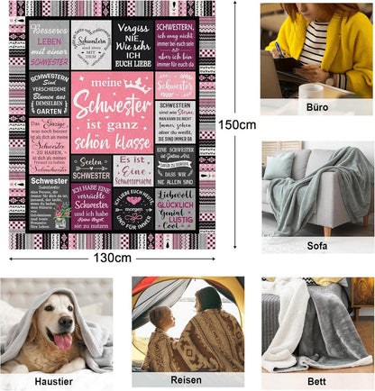 Schwester Geschenk Decke 150X130CM Fleece Flanell Polyester Wohndecke