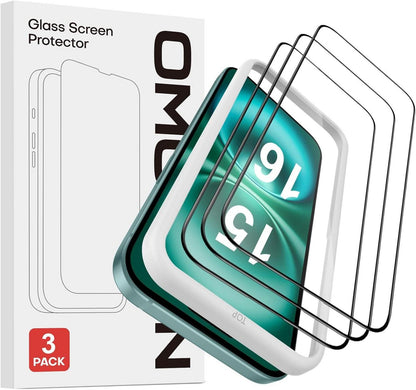 Panzer Schutzglas für iPhone 16 9H Härte 3 Stück 6,1 Zoll