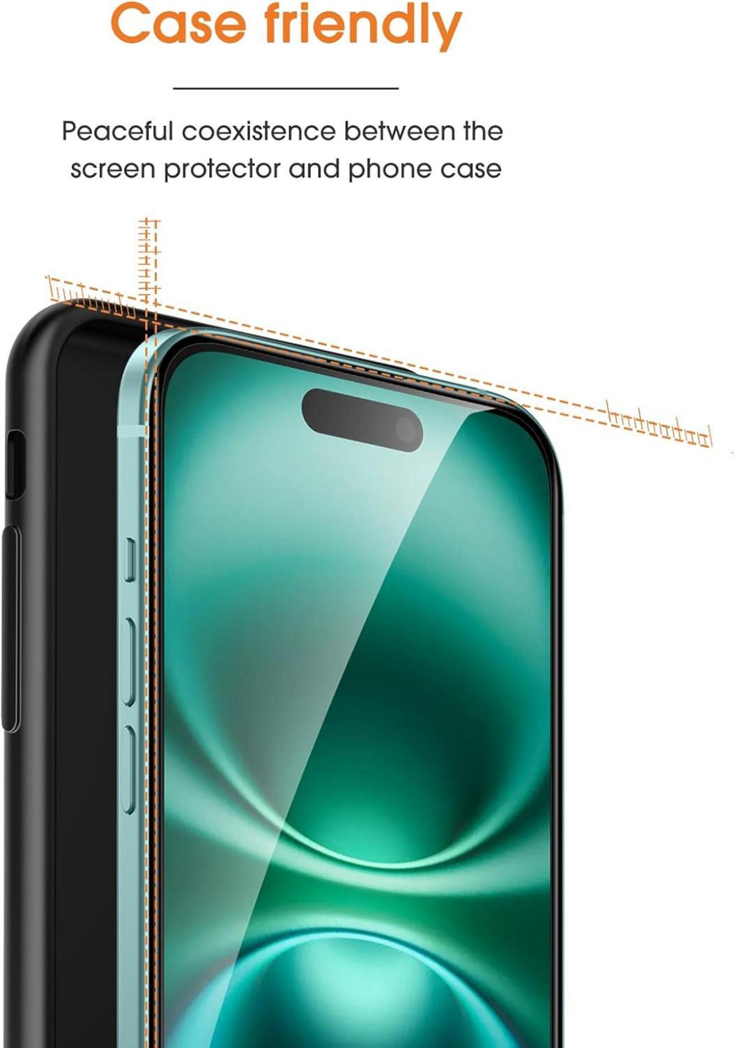 Panzer Schutz Glas für iPhone 16/15, 9H Härte, Full-Screen, Anti-Kratzer