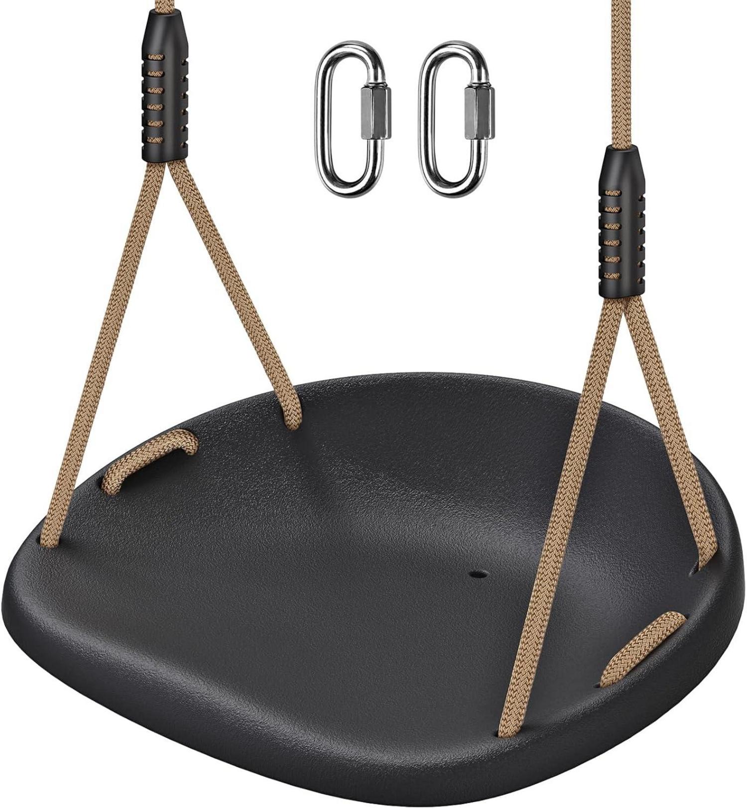 Heavy Duty Swing Seat Adjustable Rope Carabiners Cushion Style Design