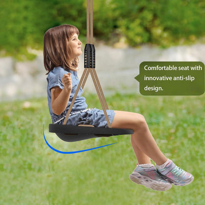 Heavy Duty Swing Seat Adjustable Rope Carabiners Cushion Style Design