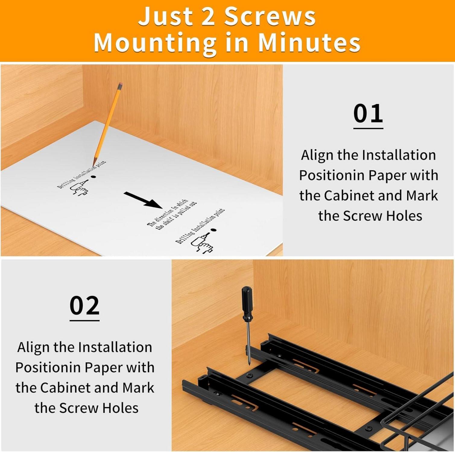 Ausziehbares Gewürzregal Schwarz für Schrank Organizer
