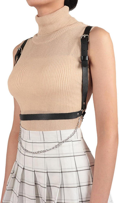 Punk Leder Harness Body Brustgurte Taille Lingerieetztbar