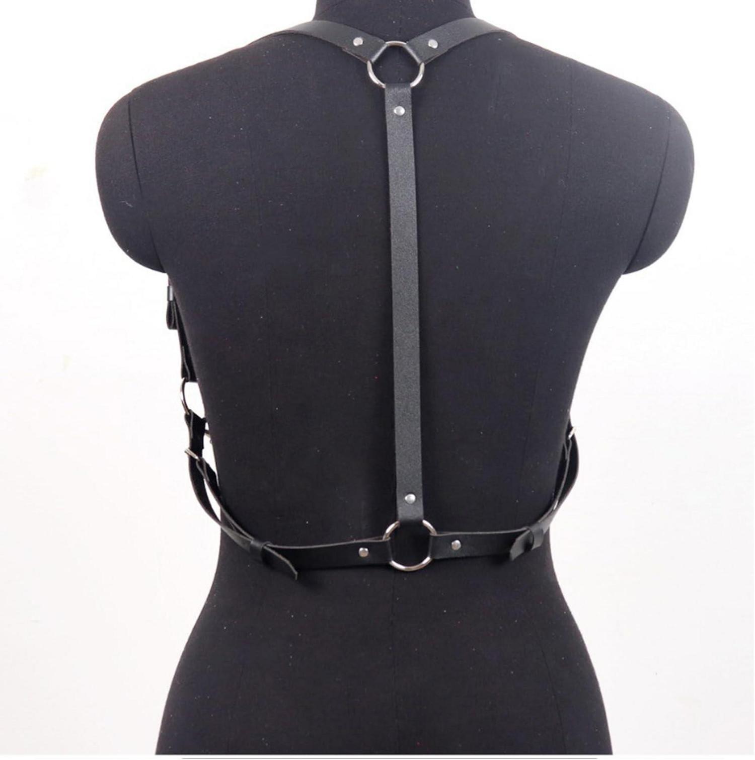 Punk Leder Harness Body Brustgurte Taille Schwarz Körperschmuck