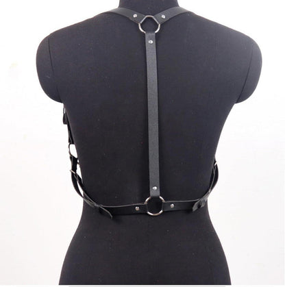 Punk Leder Harness Body Brustgurte Taille Schwarz Körperschmuck