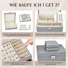 Flamesio Schmuckkästchen Organizer 2 Pack Reise PU-Leder
