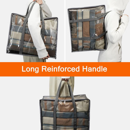 Vieshful 6 Stück 40L Aufbewahrungstasche Faltbarer Unterbett Organizer Grau