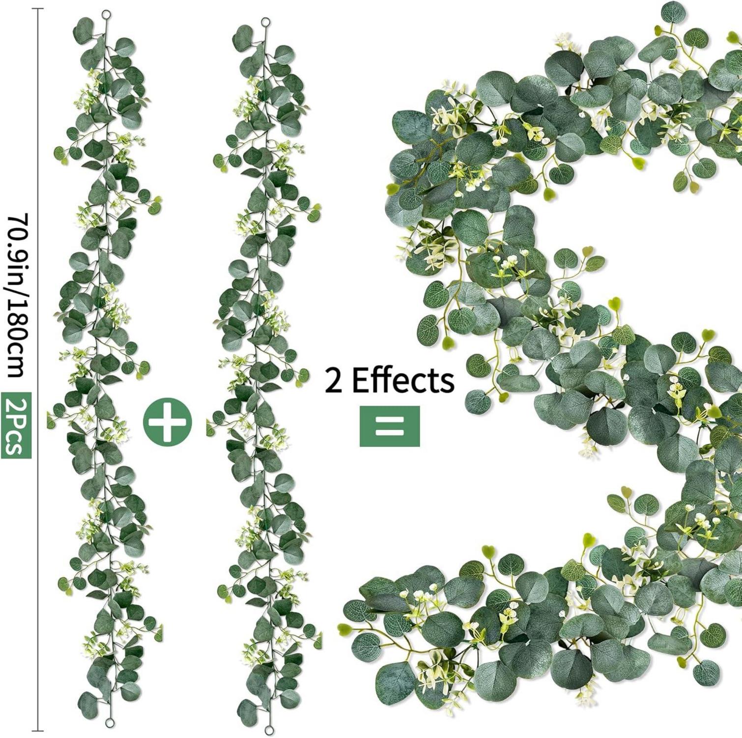 Künstliche Eukalyptus Girlande 1,8m, 2 Stück, Grüne