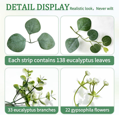 Künstliche Eukalyptus Girlande 2er Set Hochzeit Deko 1,8m Greenery Blumen