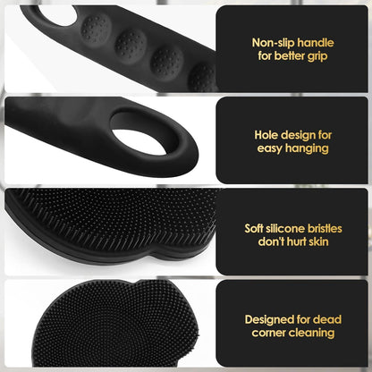 Silikon Rückenschrubber mit langem Griff für Dusche und