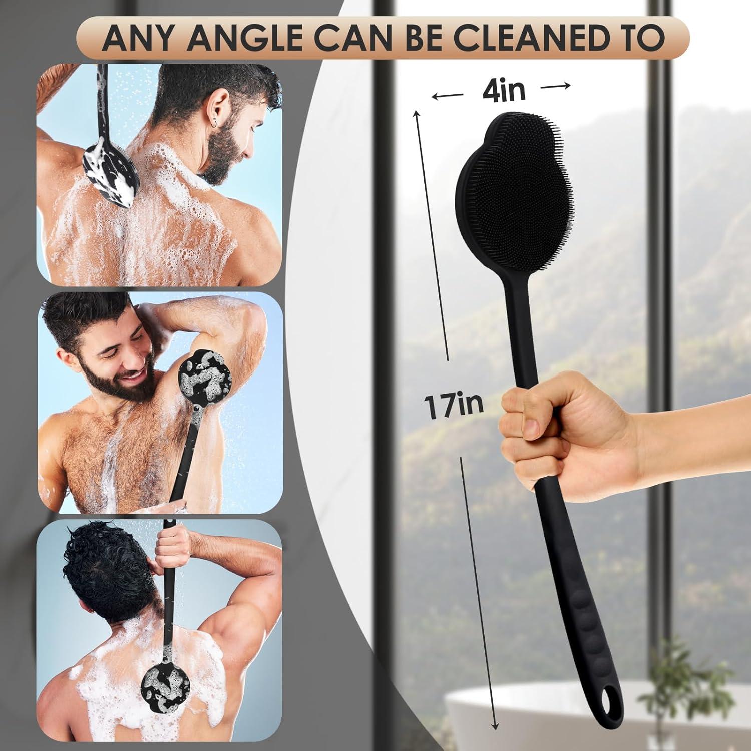 Silikon Rückenschrubber mit langem Griff - Massage & Hautpflege