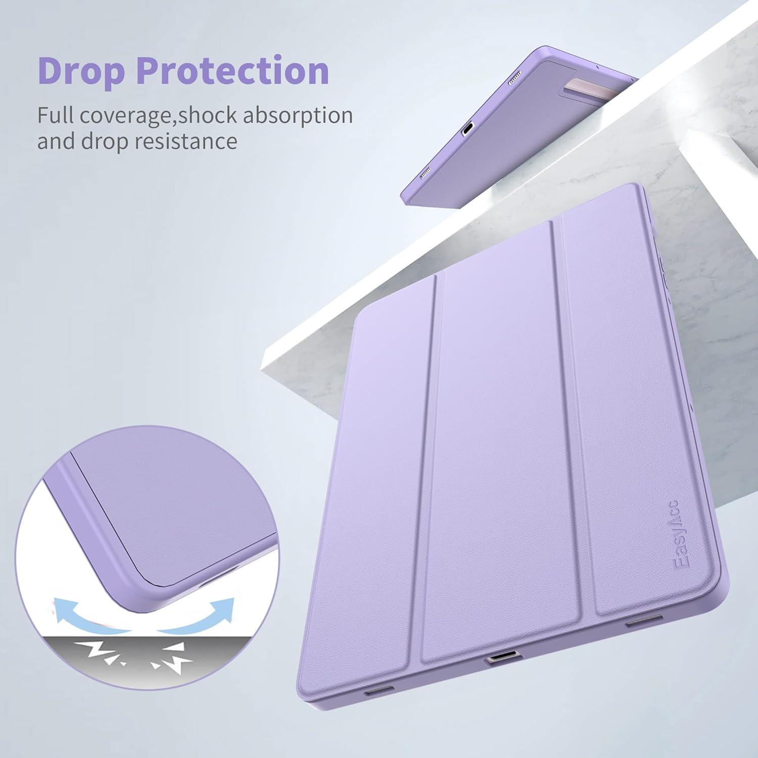 Hülle für Samsung Galaxy Tab S9 FE 10.9 Zoll/ S9 2023 11 Zoll - Ultra Dünn Standfunktion PU Leder Schutzhülle, Blume lila