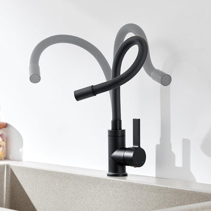 Flexibler Wasserhahn Schwarz - Spültischarmatur