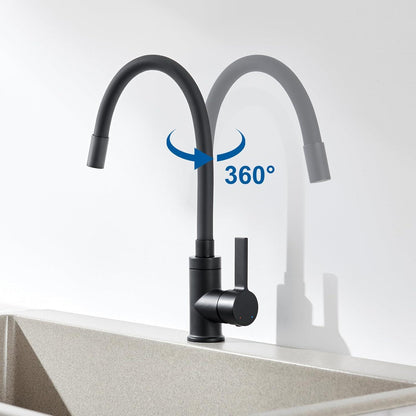 Hochdruck Wasserhahn Schwarz Küche 360° Schwenkbar Flexibler Auslauf