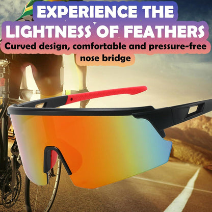 DKDDSSS Sport Sonnenbrille Polarisiert UV400 Fahrradbrille Rot