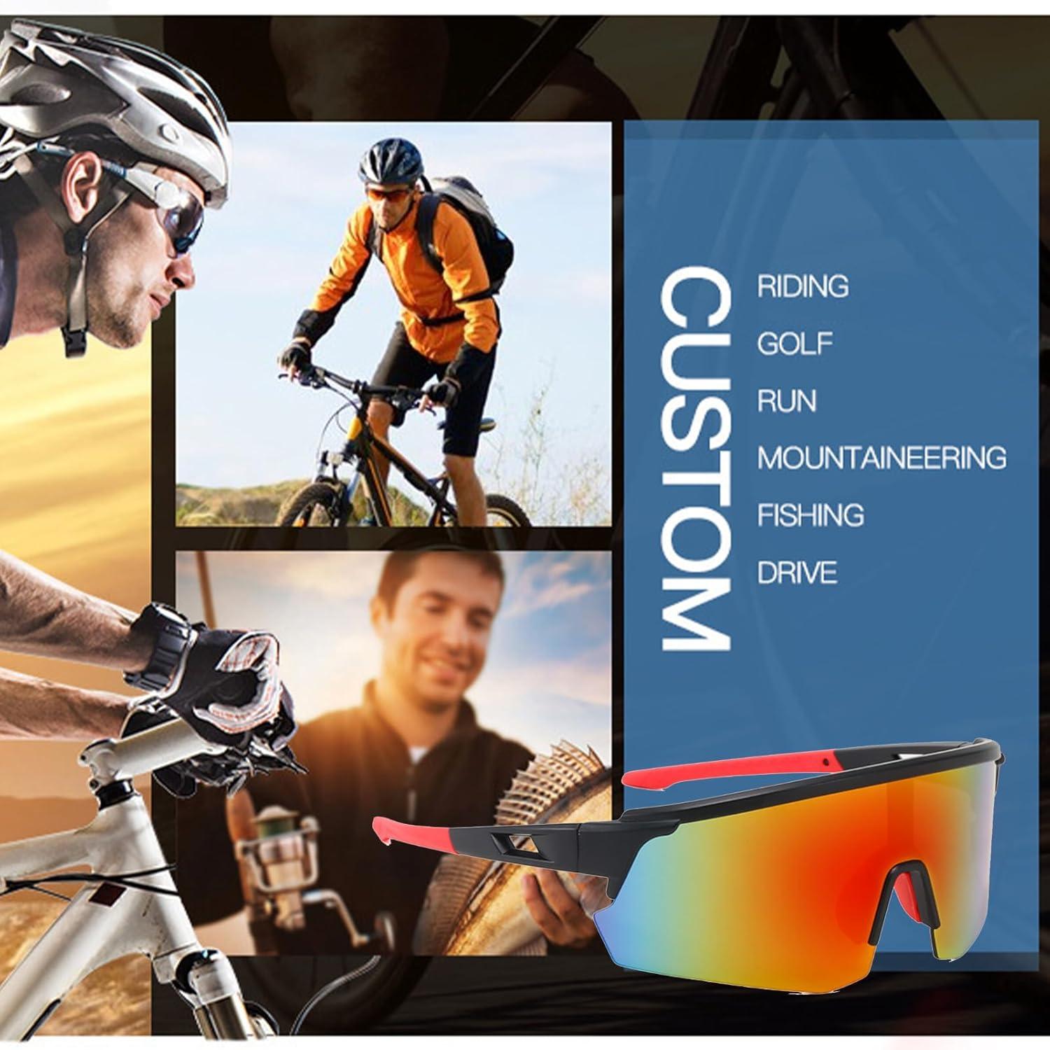 Sport Sonnenbrille Polarisiert Fahrradbrille UV400 Rot