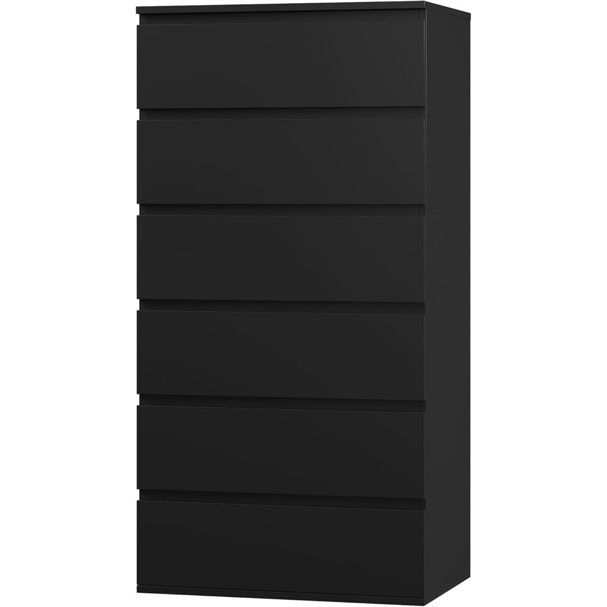 Schwarze Kommode mit 6 Schubladen – 60x40x119cm