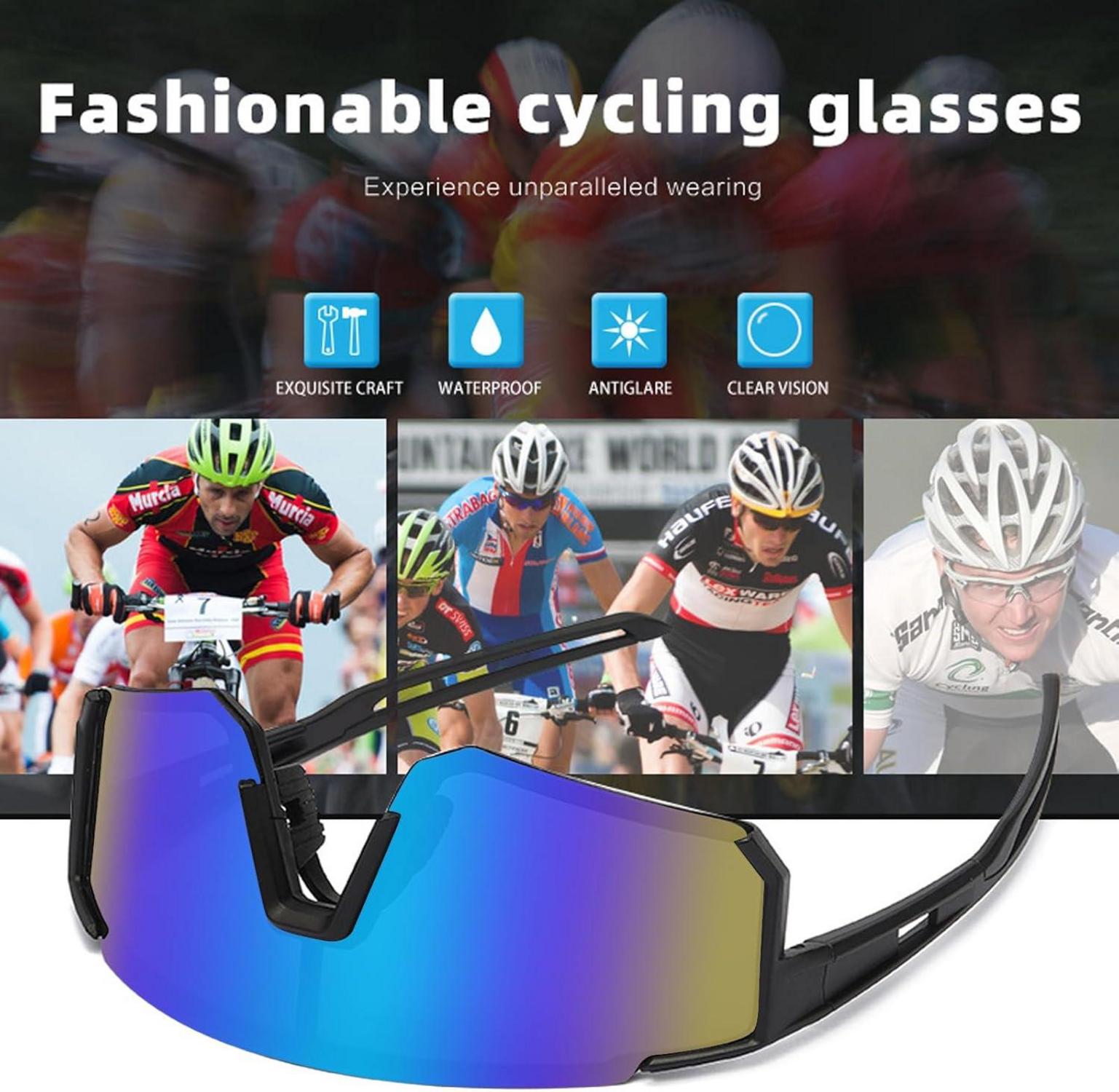 Sport Sonnenbrille Polarisiert Fahrradbrille UV400 Blau