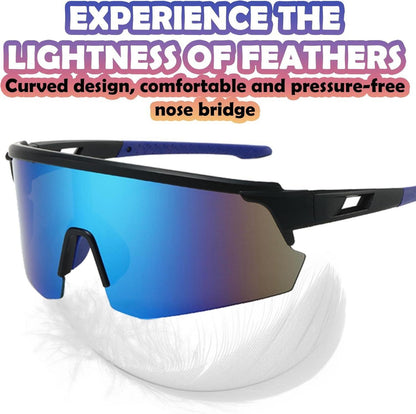 DKDDSSS Sport Sonnenbrille Polarisiert UV400 Fahrradbrille Blau