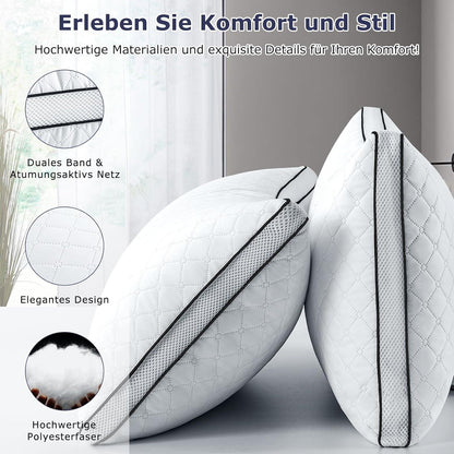 Orthopädisches Seitenschläferkissen mit Premium Füllung, 40x80 cm, 2er