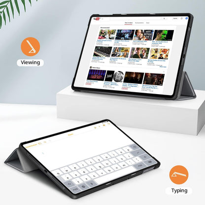 Tablet Hülle für Honor Pad 9 12.1 Zoll 2024 PU Leder mit Ständer Grau