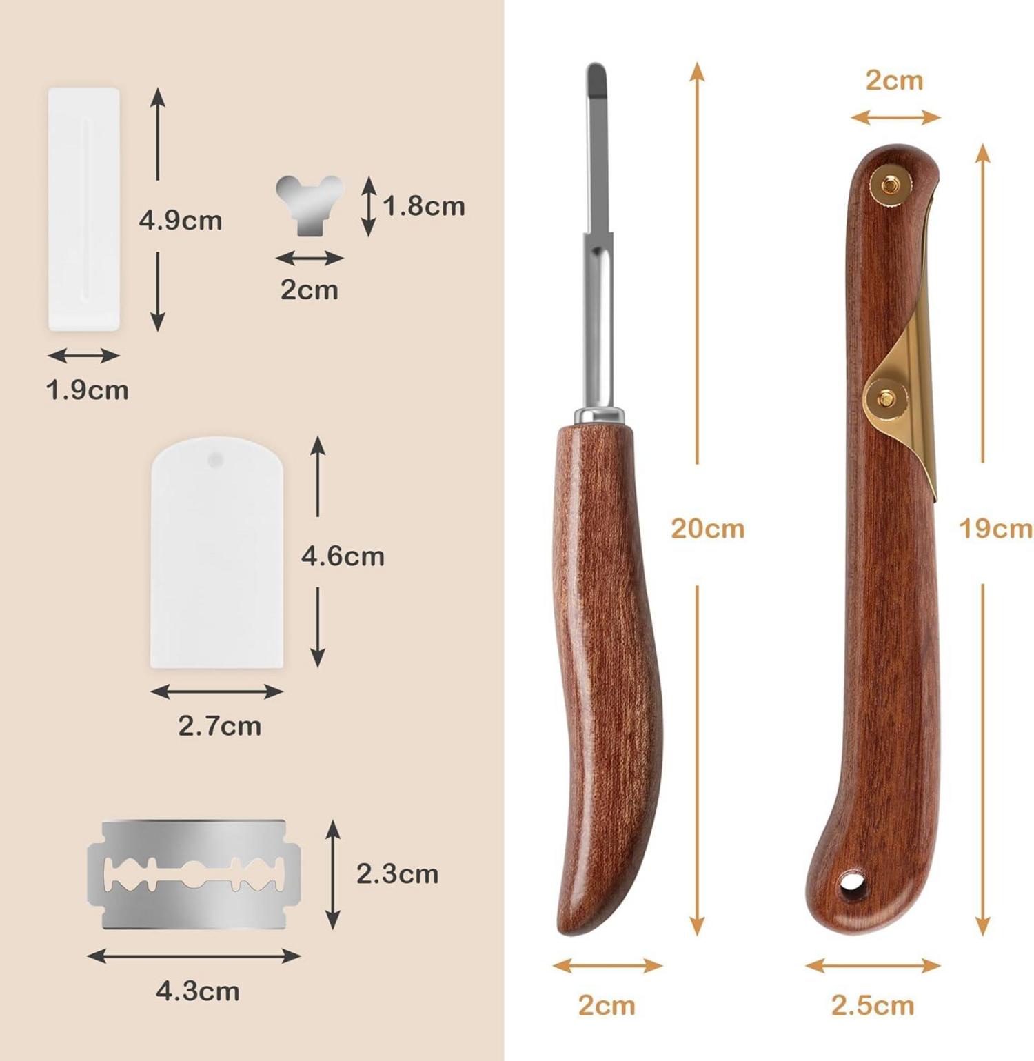 Bäckermesser Set 2er, 10 Rasierklingen, gerade und