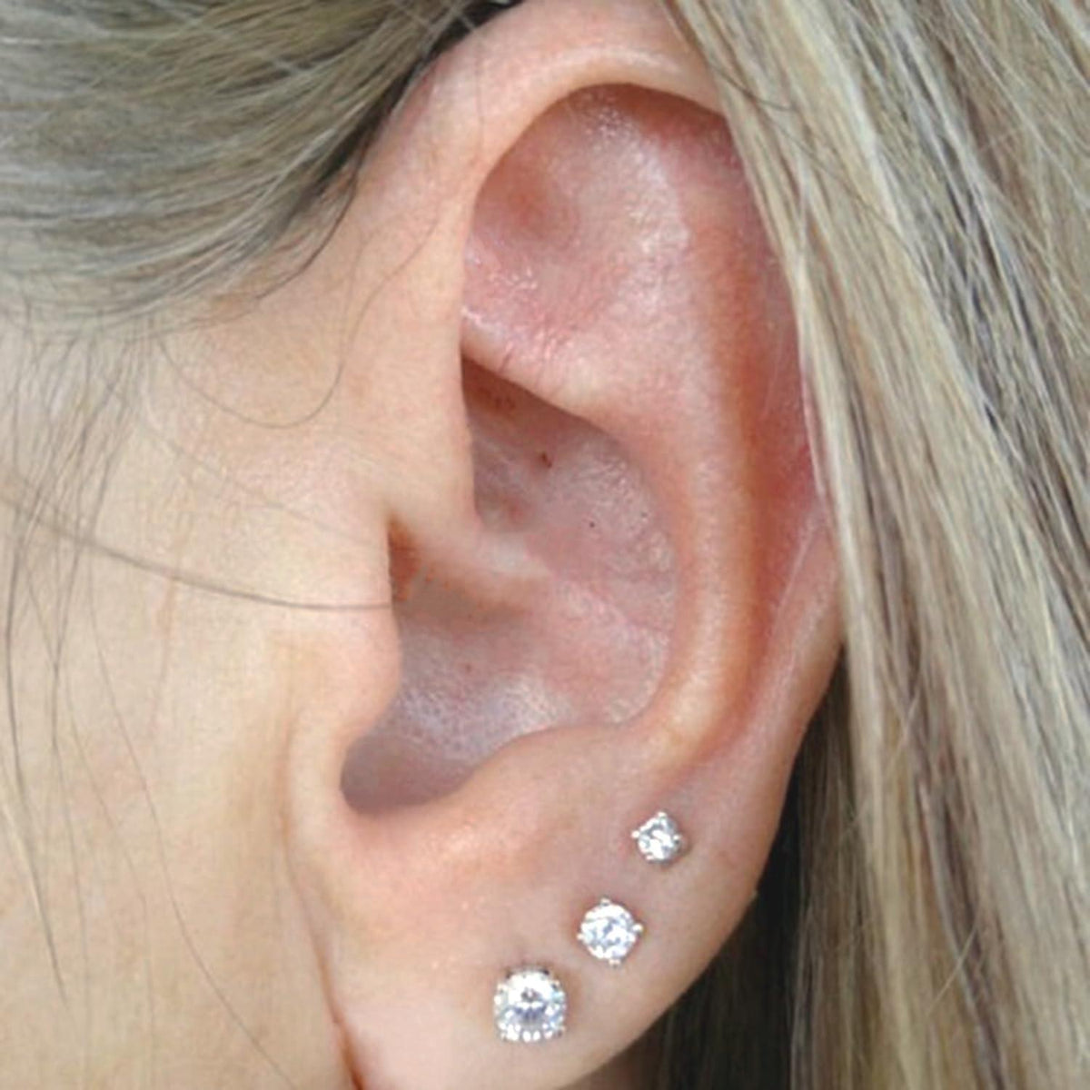Piercing Set Chirurgenstahl Klar Acryl 16G Labret Tragus Helix Ohrstecker