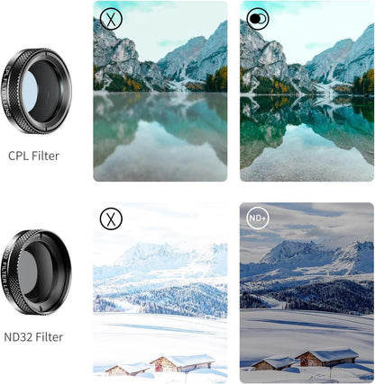 11-in-1 Mobile Phone Lens Kit Wide Angle Macro Fisheye CPL ND32 Kaleidoscope
